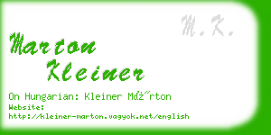 marton kleiner business card